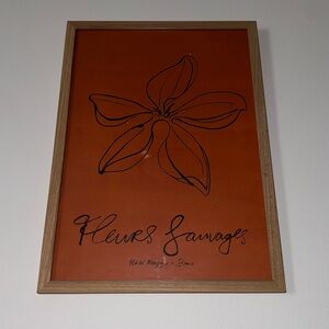 Sézane x Hôtel Magique Orange and Black Flower Framed Print - Archive Piece